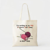 Knitting PhD Tote Bag (Voorkant)