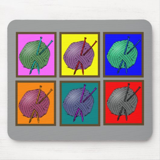 Knitting Popart Gifts Muismat (Voorkant)