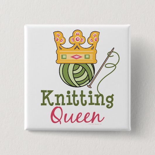 Knitting Queen Button (Voorkant)