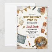 Knitting Retirement Party Invitation (Devant / Derrière)