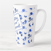 Knitting Saying Yarn Pattern Mug For Fiber Artists Latte Mok (Rechts)