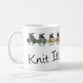 Knitting Sheep, Fun White, 11 oz Classic White Mok (Links)