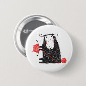 Knitting Sheep Ronde Button 5,7 Cm (Voorkant /achterkant)