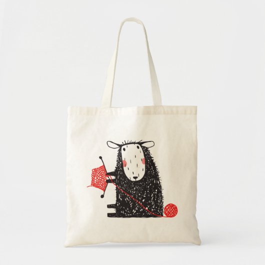 Knitting Sheep Tote Bag (Voorkant)