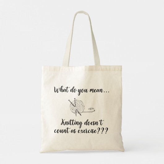 Knitting telt niet als oefening grappig tote bag (Achterkant)