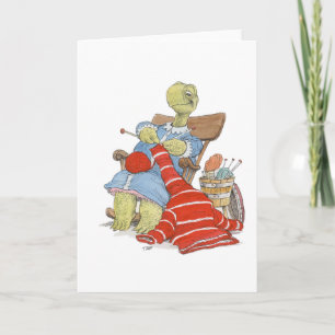 Knitting Turtle Card Kaart