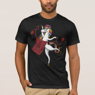 Knitting Unicorn Mam Magical Yarn Knitter T-shirt
