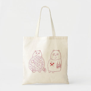 Knitting van Beer en schubplaat met band van wol Tote Bag