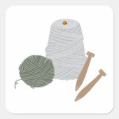 Knitting Vierkante Sticker (Voorkant)