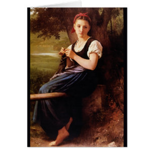 Knitting Woman van William-Adolphe Bouguereau