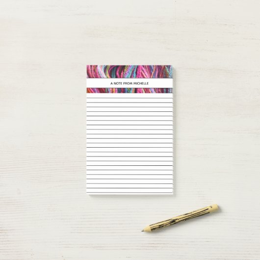 Knitting Yarn Handspun Pink Magenta Post-it® Notes (Op bureau)