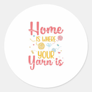 Knitting   Yarn Knitter Sewing Hobby Gifts Ronde Sticker
