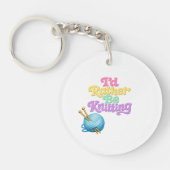 Knitting Yarn Lover Sleutelhanger (Voorkant)