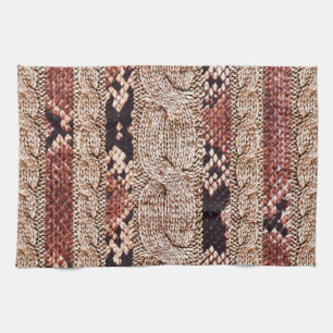 Knitwear textuur, geometrisch slangenpatroon. theedoek