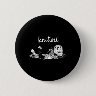 Knitwit Grappige Breiende Otter Schattig Handwerk Ronde Button 5,7 Cm