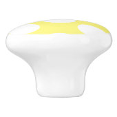 Knob van geel en wit pokdot keramische knop (Zijkant)