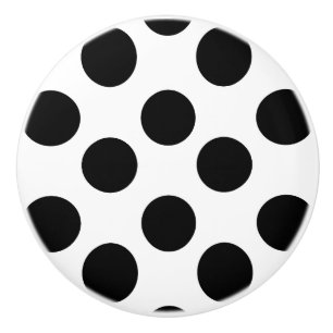 Knob van witte en zwarte pokdot keramische knop