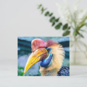 Knobbed Hornbill Briefkaart (Staand voorkant)