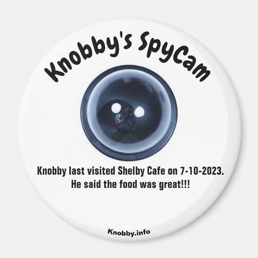 Knobby's SpyCam Shelby Cafe Magneet (Voorkant)