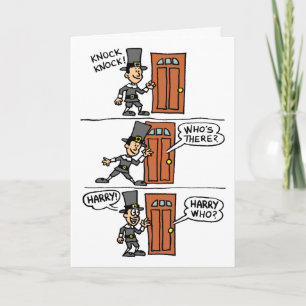 Knock Knock Cartoon Pilgrim Vriendschapsgevende Ka Kaart