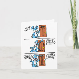 Knock Knock Cartoon wat Bunny Easter Kaart
