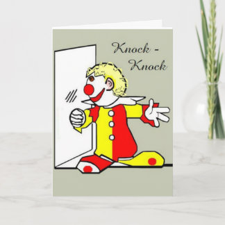 Knock-Knock Clown Joke Verjaardag Wenskaart Kaart