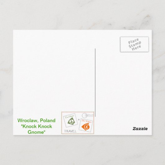 "Knock Knock Gnome" - Wroclaw, Pologne Carte posta (Dos)