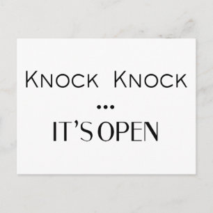 Knock Knock Het is open Briefkaart