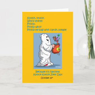 Knock Knock Joke Day 31 oktober Halloween Feestdagen Kaart