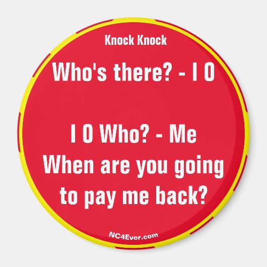 Knock Knock Joke I O Magnet Magneet (Voorkant)