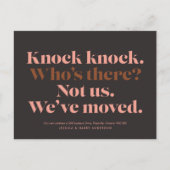 Knock Knock Moving Announcement Briefkaart (Voorkant)
