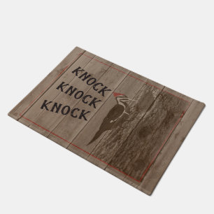 Knock Knock Woodland Woodpecker Bird Rustieke Natu Deurmat