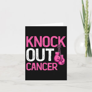 Knock Out Boxing Handschoenen Roze Lint Borstkanke Kaart
