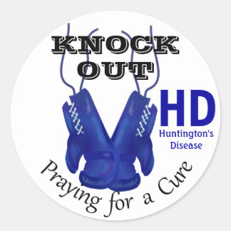 Knock Out Huntington's Disease HD Awareness Ronde Sticker