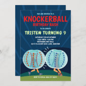Knockerball Birthday Invitation - Bubble Soccer (Devant / Derrière)