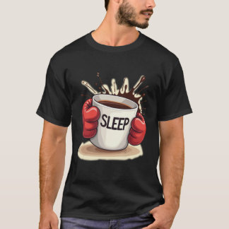Knockout Cafeïne | Grappige Boksen Koffie vs. Slaa T-shirt
