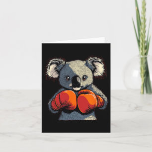 Knockout Punch van een boksen Koala Beer met hands Kaart