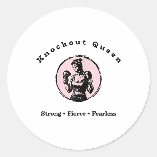 Knockout Queen Ronde Sticker (Voorkant)