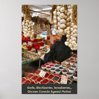 Knoflook, bramen, aardbeien... poster