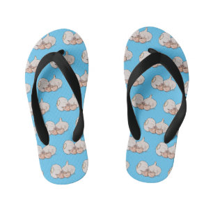 Knoflook cartoon illustratie   kinder teenslippers