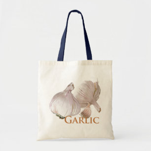 Knoflook en knoflook tote bag