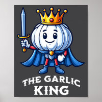 Knoflook Koning Grappig Italiaans Voedsel Groente