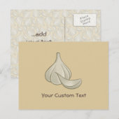 Knoflook Woodcut Icon Briefkaart (Voorkant / Achterkant)