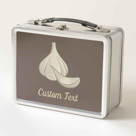 Knoflook Woodcut Icon Metal Lunch Box (Voorkant)