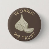 Knoflook Woodcut Icon Ronde Button 5,7 Cm (Voorkant)