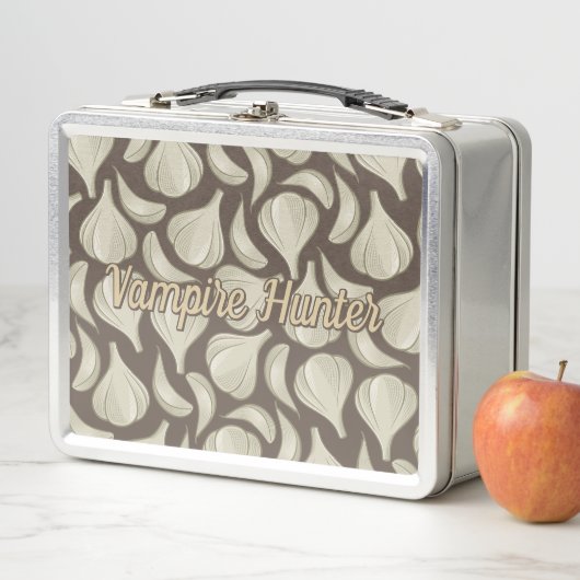 Knoflook Woodcut Pattern Metal Lunch Box (In situ)