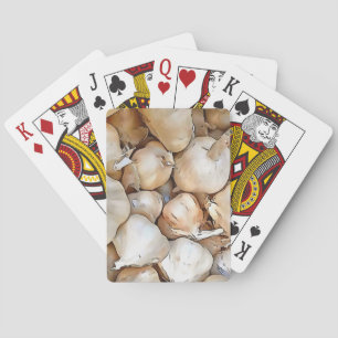 Knoflookbollen Artistieke Zwarte Omlijning Kunst Pokerkaarten