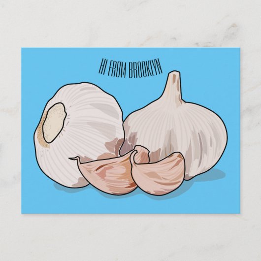Knoflookillustratie cartoon briefkaart (Voorkant)