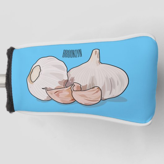 Knoflookillustratie cartoon golfheadcover (Voorkant)