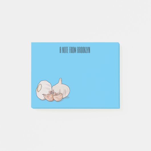 Knoflookillustratie cartoon post-it® notes (Voorkant)